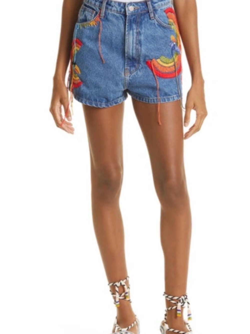 Farm Rio Colorful Birds Denim Shorts—BEAUTIFUL!! New with Tags. Size Medium - Picture 4 of 12